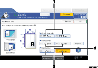 Esimerkki käyttöpaneelinäytöstä, esimerkki numeroidusta viitteestä