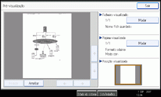 Ilustração do ecrã do painel de operação