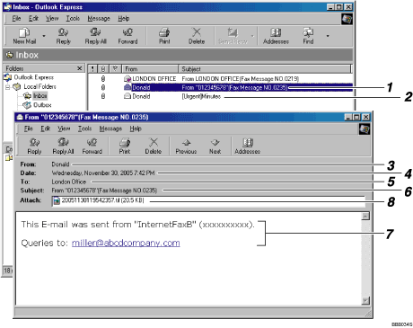 Ilustracja ekranu systemu operacyjnego z numeracją
