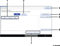 Ilustracja ekranu panela operacyjnego - wywoane funkcje z numeracj