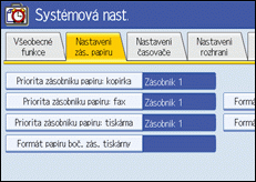 Ilustrace obrazovky ovládacího panelu