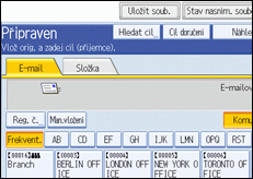 Obrázek obrazovky ovládacího panelu