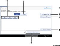 Иллюстрация экрана рабочей панели с пронумерованными сносками
