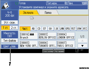 Иллюстрация окна рабочей панели с пронумерованной выноской иллюстрации