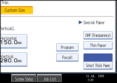 Operation panel screen illustration