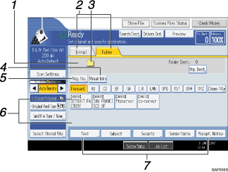 Operation panel screen illustration numbered callout illustration