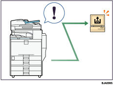 Illustration of monitoring the machine via computer