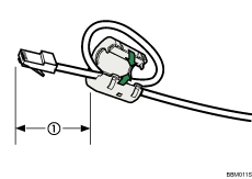 Abbildung des Ethernet-Kabels mit Ferritkern