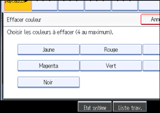 Illustration de l'écran du panneau de commande.
