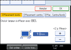 Illustration de l&apos;écran du panneau de commande.