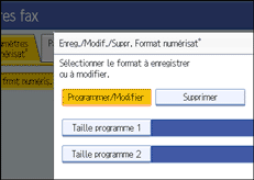 Illustration de l'écran du panneau de commande