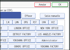 Illustration de l'écran du panneau de commande