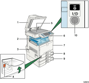 Illustration de l&apos;unité principale avec numérotation