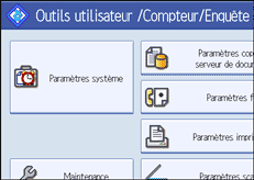 Illustration de l'écran du panneau de commande