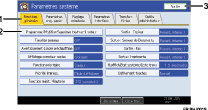 illustration de l&apos;utilisation de l&apos;écran LCD (illustration avec légende numérotée)