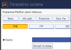 Illustration de l&apos;écran du panneau de commande