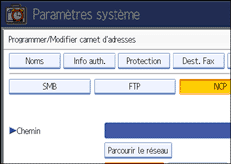 Illustration de l&apos;écran du panneau de commande