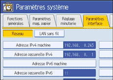 Illustration de l&apos;écran du panneau de commande