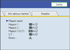 Illustration de l'écran du panneau de commande