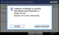 Illustration de l'écran du panneau de commande