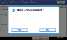 Illustration de l'écran du panneau de commande