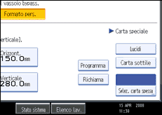 Illustrazione schermata pannello operativo