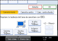 Illustrazione schermata pannello operativo