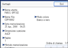 Illustrazione schermata pannello operativo
