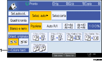 Illustrazione numerata schermata pannello operativo