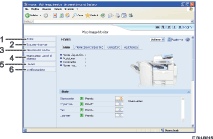 Illustrazione numerata della schermata del browser Web