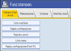 Illustrazione schermata pannello di conrollo