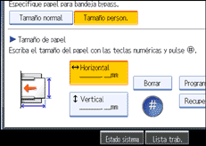Ilustración de la pantalla del panel de operaciones