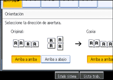 Ilustración de la pantalla del panel de operaciones