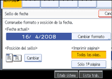 Ilustraci&oacute;n de la pantalla del panel de operaciones