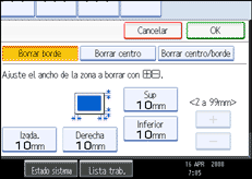 Ilustraci&oacute;n de la pantalla del panel de operaciones