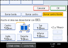 Ilustraci&oacute;n de la pantalla del panel de operaciones