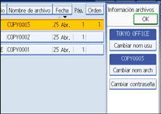 Ilustraci&oacute;n de la pantalla del panel de operaciones