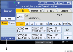 Ilustraci&oacute;n de leyenda numerada de la pantalla del panel de operaciones