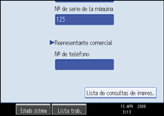 Ilustraci&oacute;n de la pantalla del panel de operaciones