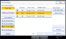 Ilustración de la pantalla del panel de operaciones