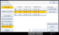 Ilustración de la pantalla del panel de operaciones