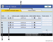 Ilustraci&oacute;n con llamadas numeradas de la pantalla del panel de operaciones