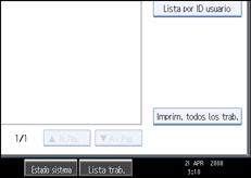 Ilustraci&oacute;n de la pantalla del panel de operaciones