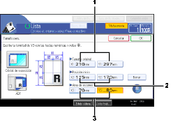 Ilustraci&oacute;n de leyenda numerada de la pantalla del panel de operaciones