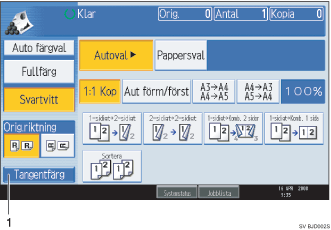 Bild av användarpanelen (numrerade detaljer)