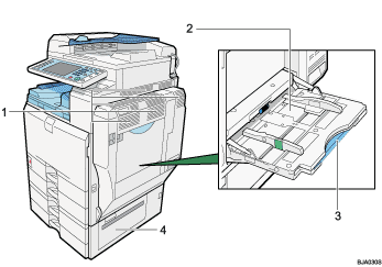 Bild av huvudenhet (numrerade detaljer)