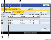 Bild av användarpanelskärm (numrerade detaljer)
