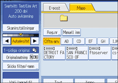 Bild på användarpanelens skärm