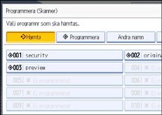 Bild på användarpanelens skärm