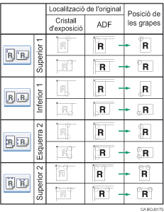 Il·lustració de la posició de grapes